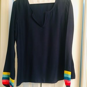 Silk top with balloon sleeves